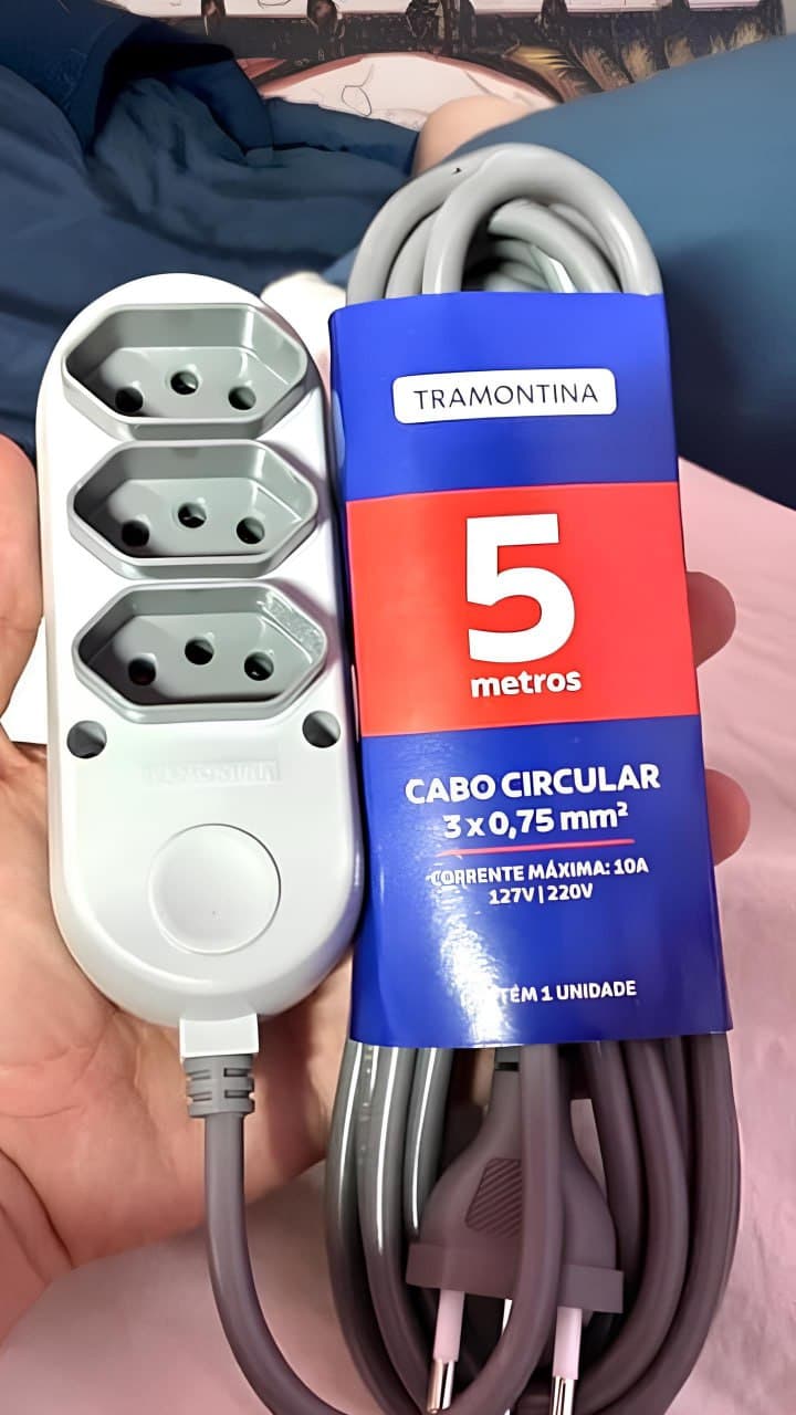 Tramontina Extensão Múltipla 3 Tomadas 2P+T 10 A 250 V 5 m