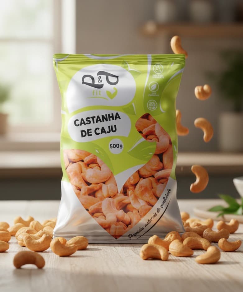 Castanha de Caju em Pedaço/Bandas 500g Torrada (Com ou Sem Sal) - P&P