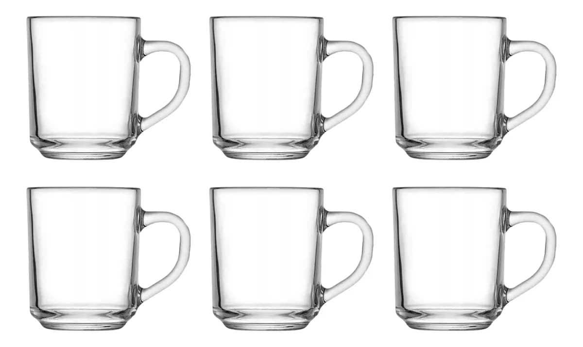 Conjunto 6 Canecas Coffee 250ml Xícaras Chá Café Com Alça